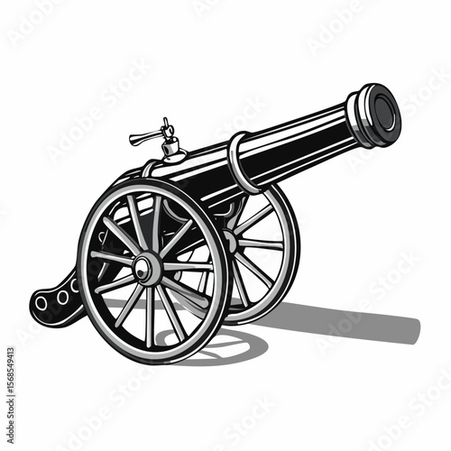 Cannon Vector Images. Ancient Cannon Vector Image on white Background.