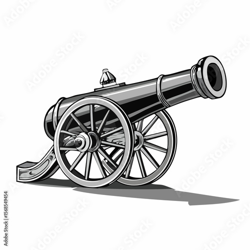 Cannon Vector Images. Ancient Cannon Vector Image on white Background.