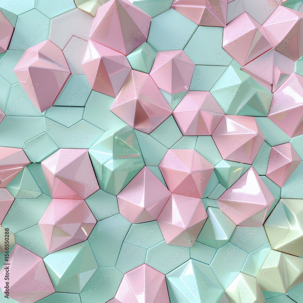 Obraz premium Pastel Geometric 3D Pattern