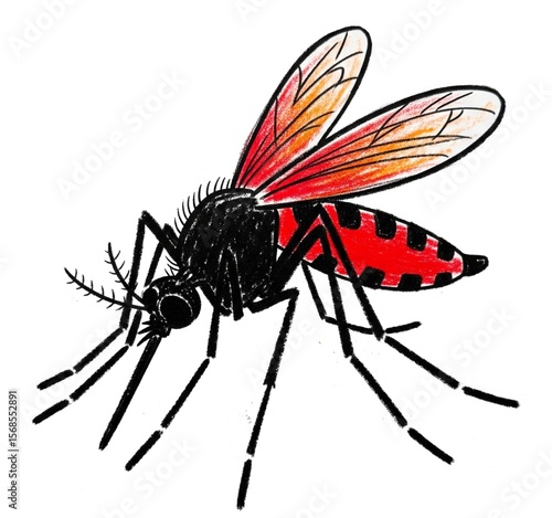 Mosquito isolated on white background