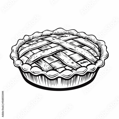 Delicious apple pie image vector isolated on white background