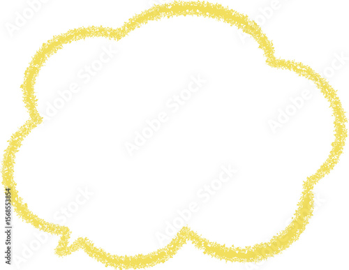 黄色いクレヨンで描いた落書き風のふきだし。