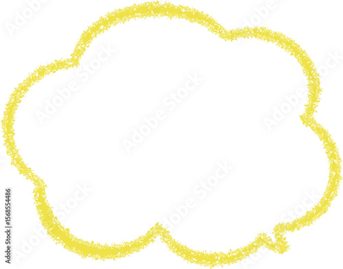 黄色いクレヨンで描いた落書き風のふきだし。