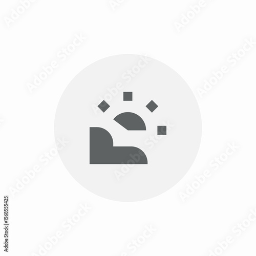hiding sun icon sign vector