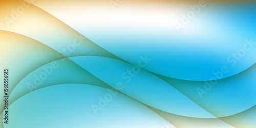 Blue and white background with curved white lines and blue and white
