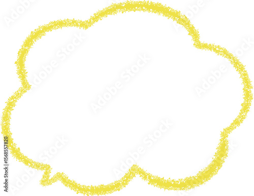 黄色いクレヨンで描いた落書き風のふきだし。