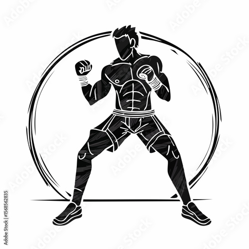 Mma Fighting Vector Image. Mma Fight Action Stock Vectors and Vector Art