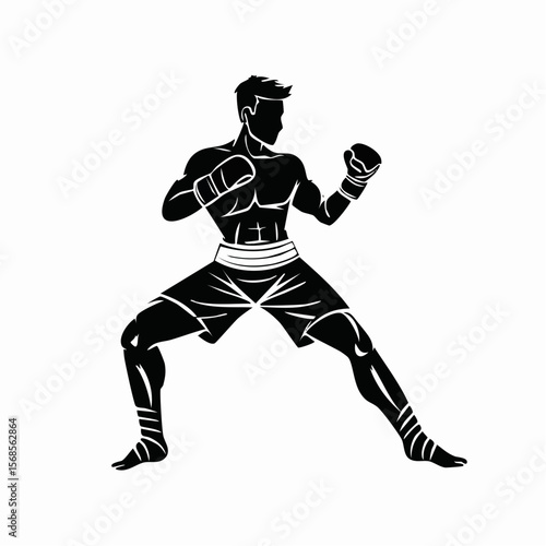 Mma Fighting Vector Image. Mma Fight Action Stock Vectors and Vector Art