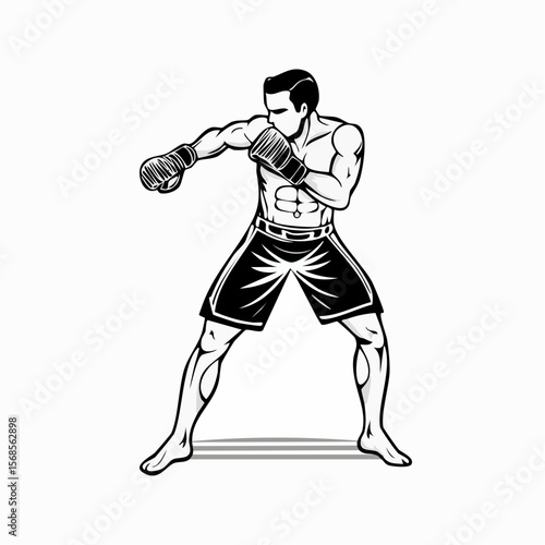 Mma Fighting Vector Image. Mma Fight Action Stock Vectors and Vector Art