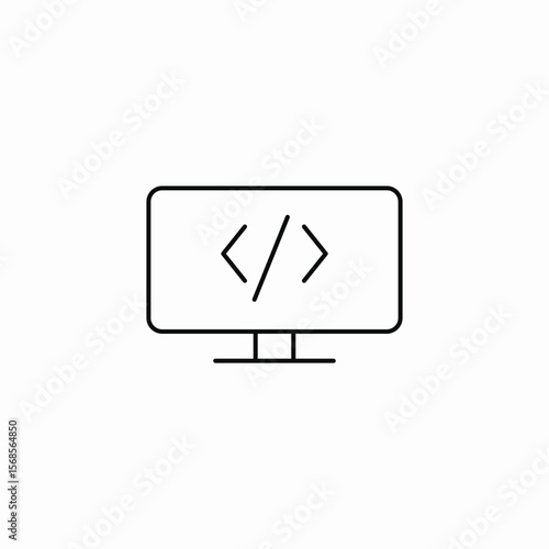 computer coding icon sign vector