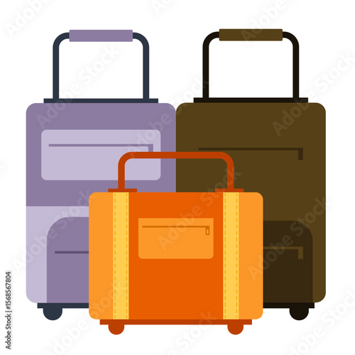 Travel journey tourism trip bags isolated concept. Vector graphic design illustration