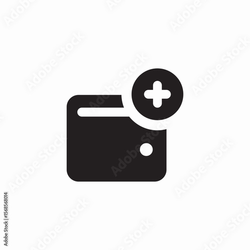 add wallet icon sign vector