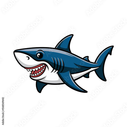 Cartoon Shark: Cute and Playful Marine Predator Illustration