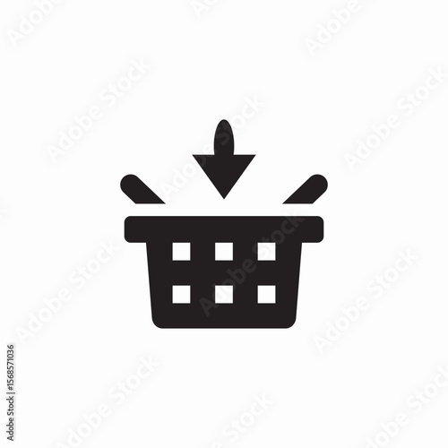 shopping basket insert icon sign vector