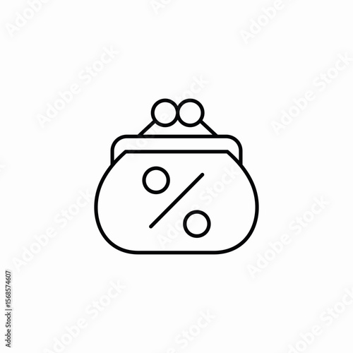 coin wallet percentage icon sign vector
