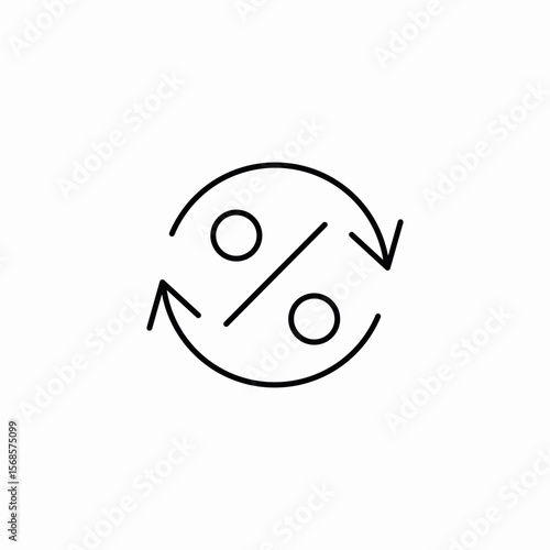 percentage repeat icon sign vector