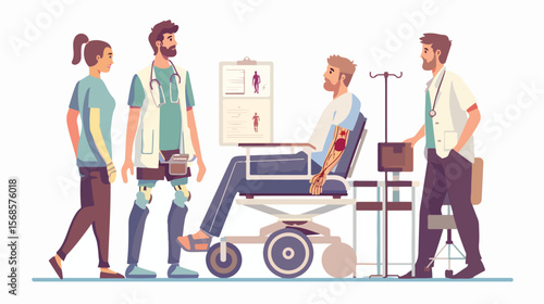Compassionate Care: Disabled Person Receiving Medical Treatment help hope nurse rehab injury doctor 