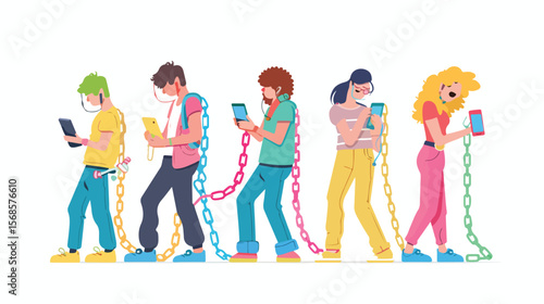 Digital Addiction: Modern Life, Gadget Overload, Internet Dependence Landing Page Design UI UX group