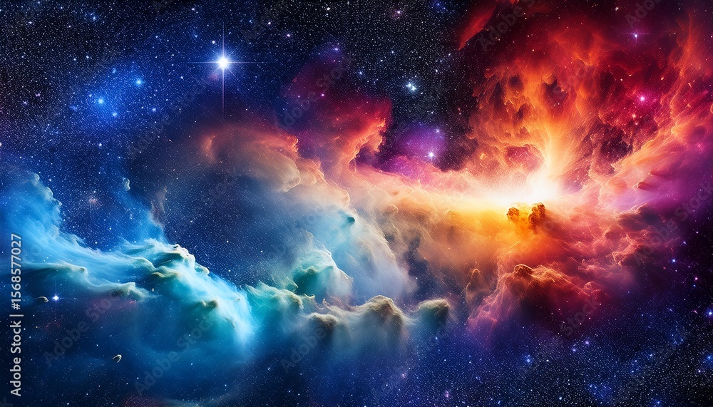Fototapeta premium colorful nebula cosmic space galaxy background