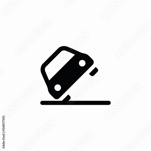 Konstfotografi rollover accident icon sign vector