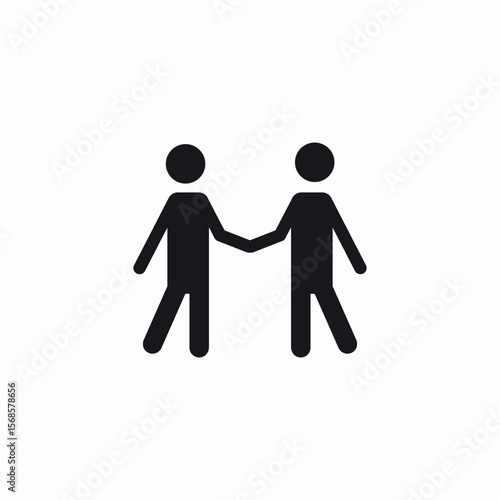 friendly handshake icon sign vector