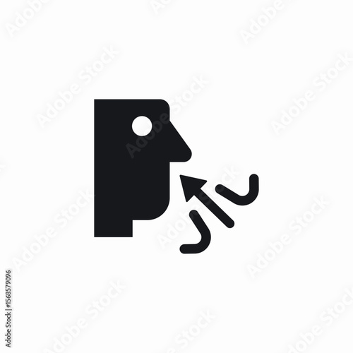 nose breathe inhale icon sign vector