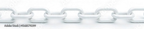 Gleaming White Interlocked Chain Links Elegant Pattern of Connection and Unity