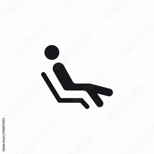 reclining seat icon sign vector