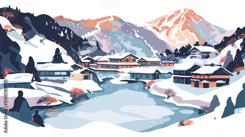 Ethereal Steam Rises from Jigokudani's Geothermal Wonders, Noboribetsu, Japan fog mist asia onsen   