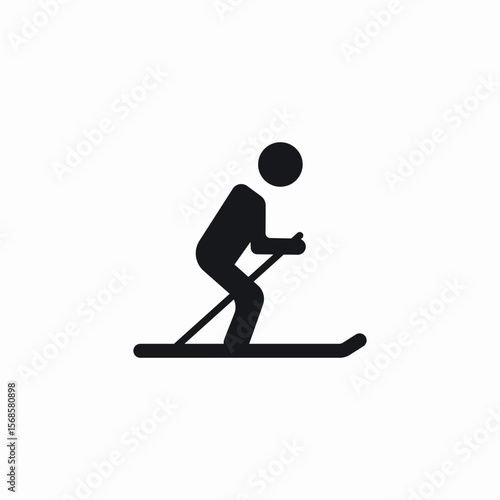 snow skiing icon sign vector