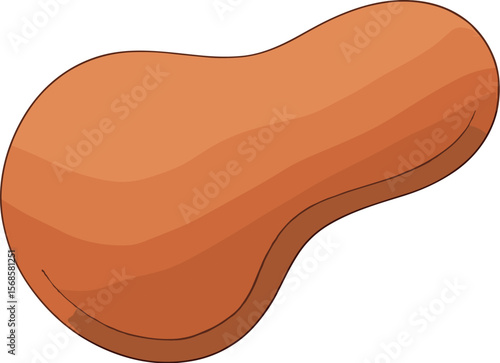 Illustration of a Butternut Squash, a Winter Vegetable with Brown Skin and Bulbous Shape