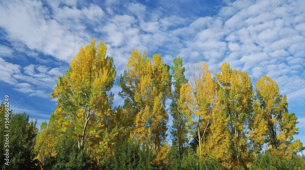 Close-up of a poplar tree with tall straight trunk, smooth gray bark, and triangular green leaves fluttering in the wind, thriving in a forest, park, or along a roadside under sunlight Close-up of a poplar tree with tall straight trunk, smooth gray bark, and triangular green leaves fluttering in the wind, thriving in a forest, park, or along a roadside under sunlight