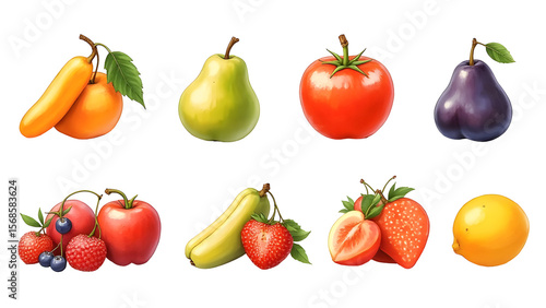 Set of the fruits drawing