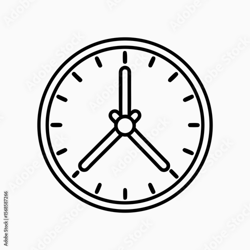 Clock illustration in outline design shows seven o'clock, minimalist clock icon displays simple way to keep track of time. Clock face reminds seven o'clock, provides clean symbol to manage schedule,