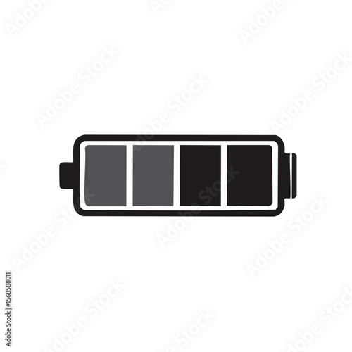 Battery Indicator with Low Charge on a Black Background Shows Power Level