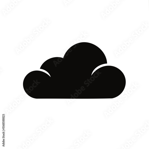 Isolated Dark Cloud Icon on Black Background Simple Weather Illustration
