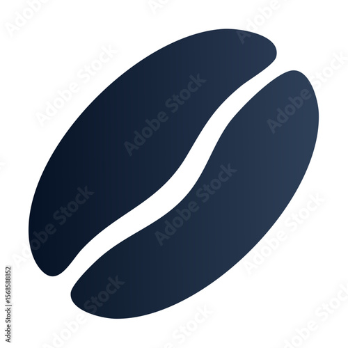 Isolated Coffee Bean Glyph Graphic on Black Background Simple Dark Design