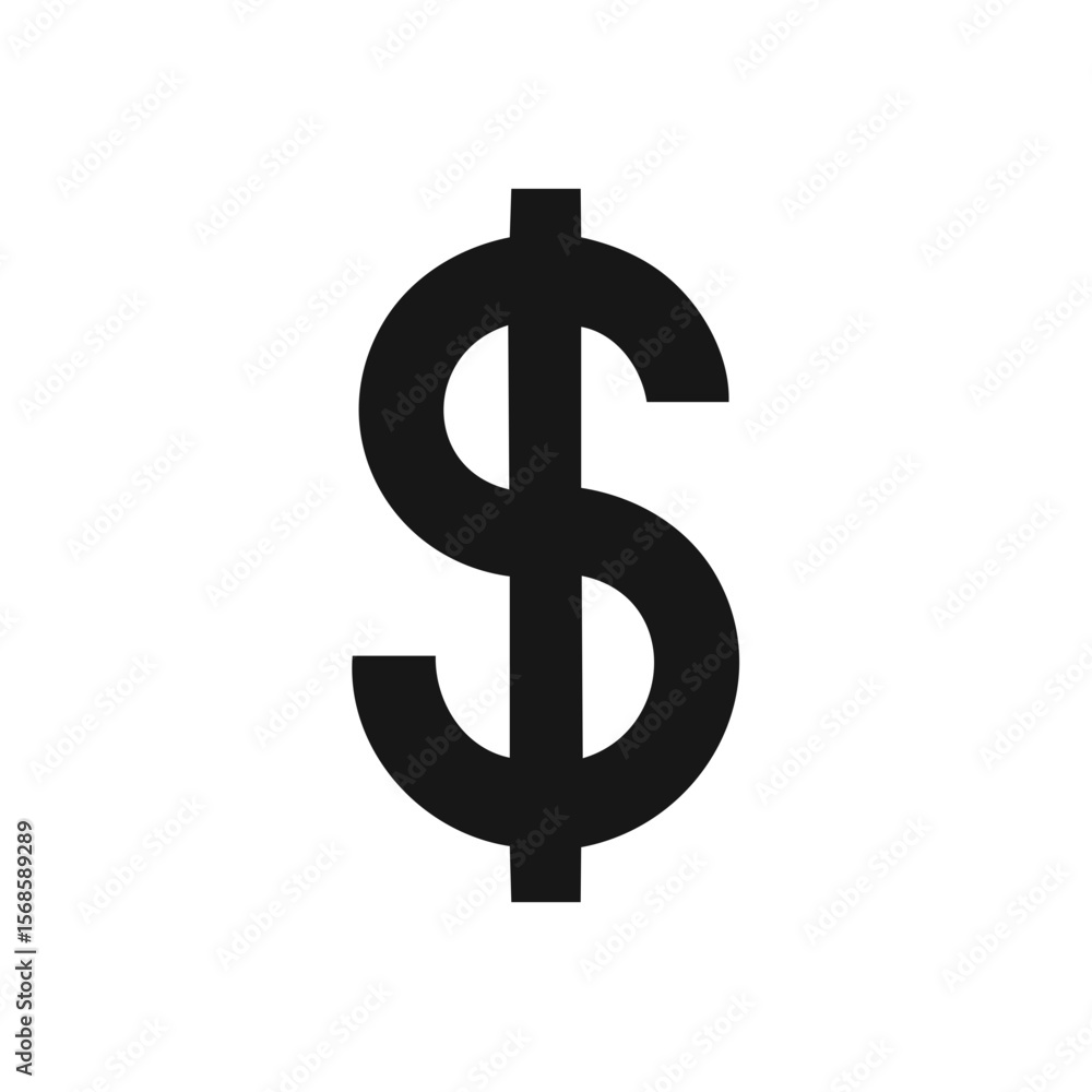 Dramatic Dollar Sign Symbol, Money and Finance Concepts, Black and White Design Dramatic Dollar Sign Symbol, Money and Finance Concepts, Black and White Design