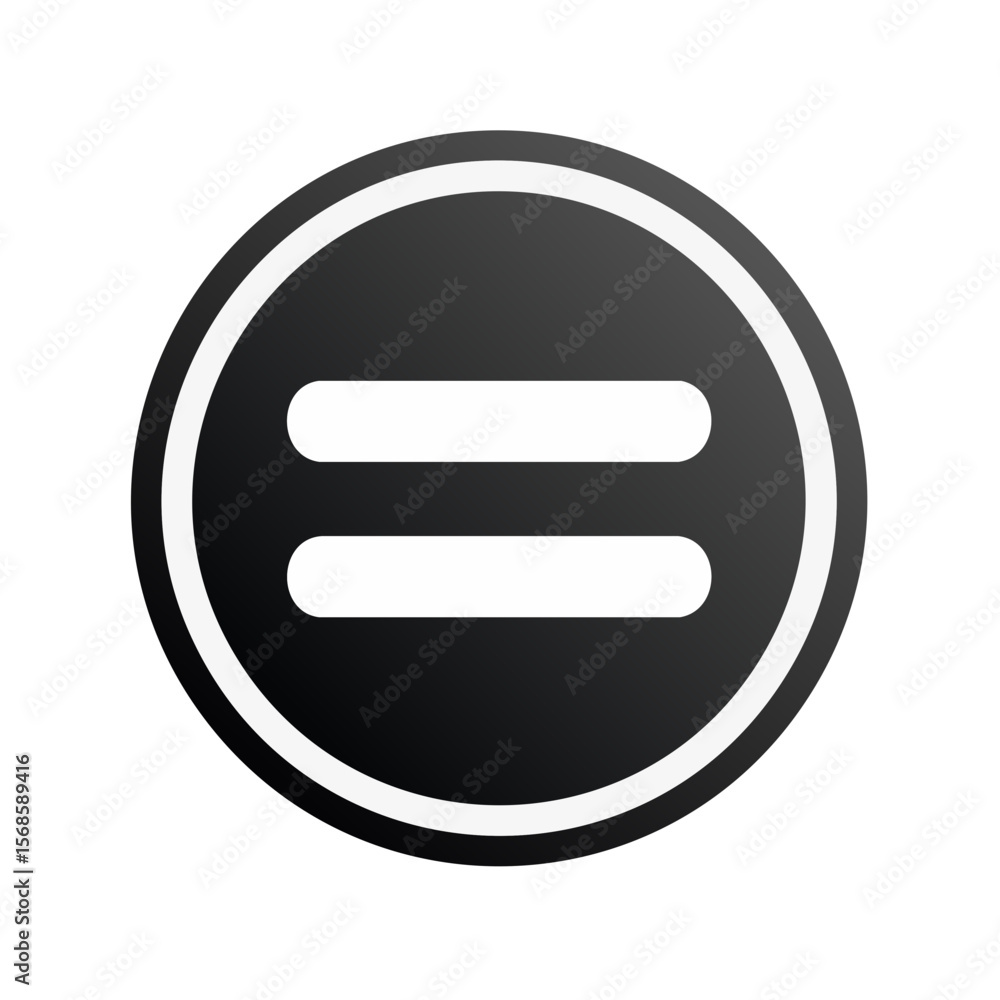 Equal sign in a rounded button for math calculations or equations illustration design graphic element for web or app Equal sign in a rounded button for math calculations or equations illustration design graphic element for web or app