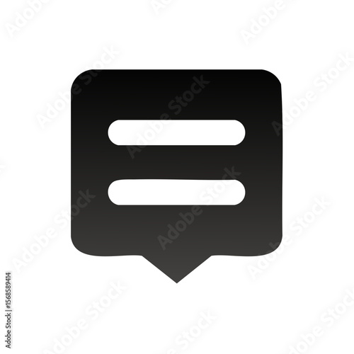 Communication Bubble Icon for Digital Chat or Text Messaging App Interface on Black Background