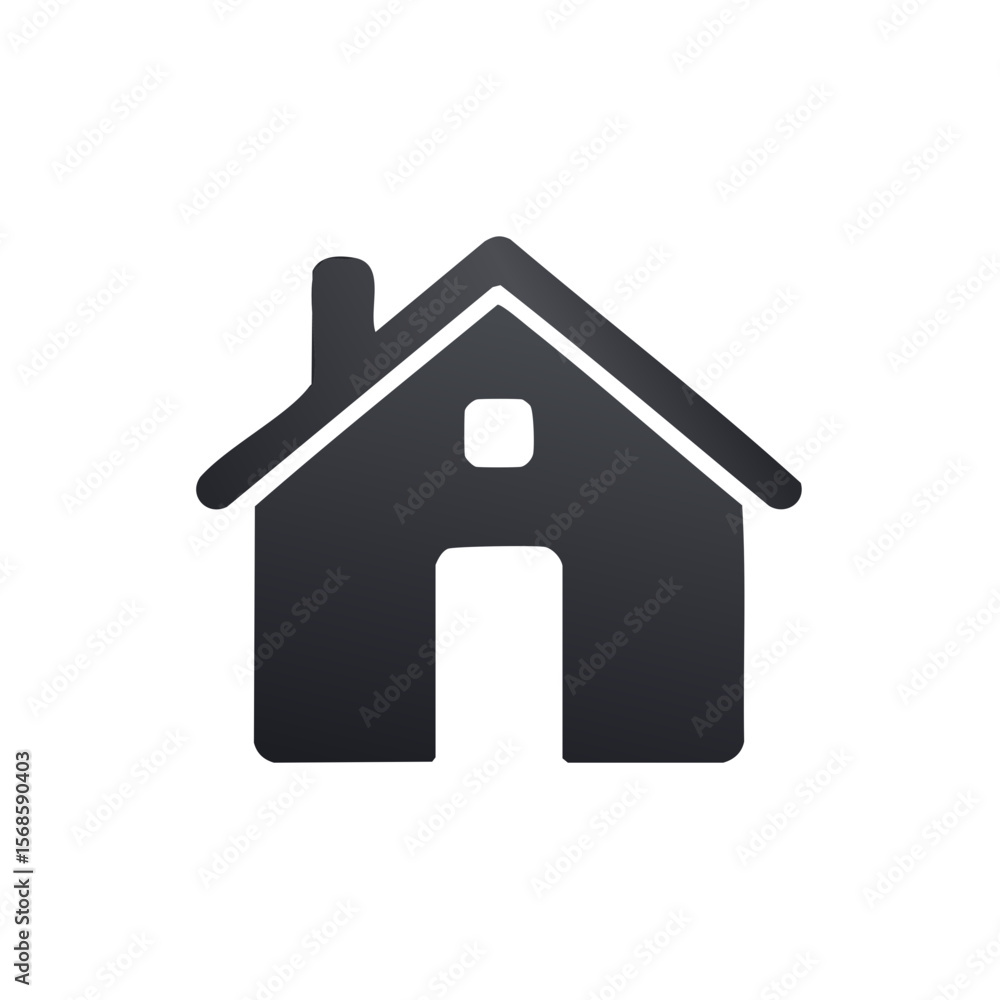 Simple dark gray house icon on a black background for design elements and symbols Simple dark gray house icon on a black background for design elements and symbols