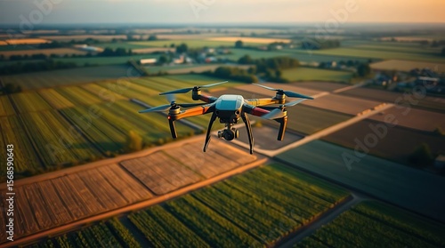 Drone soars over vibrant, rich farmland