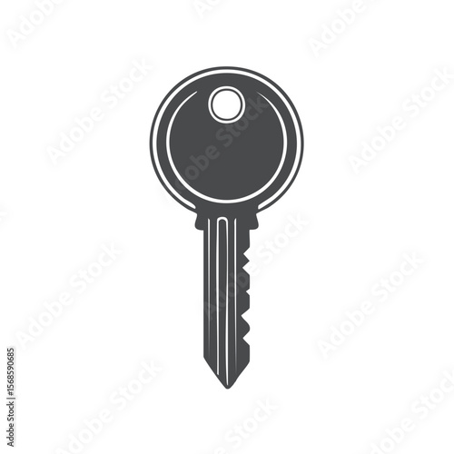 Illustration of a key on black background simple lock and security design access unlock confidential private safety and protection