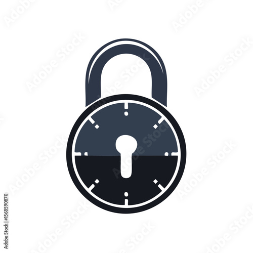 Security protection lock illustration symbolizing safety and access control in a modern design against a plain backdrop