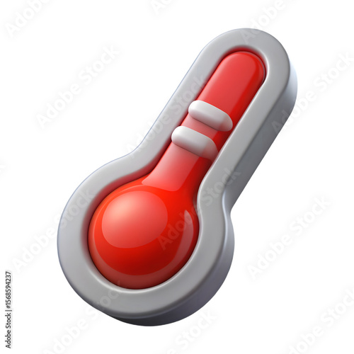 3d Icon Of Red Thermometer Showing High Temperature Perfect For Heat Weather Medical Health And Climate