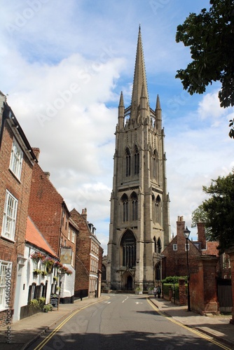 Westgate, Louth, Lincolnshire, looking east towards St James' Church.