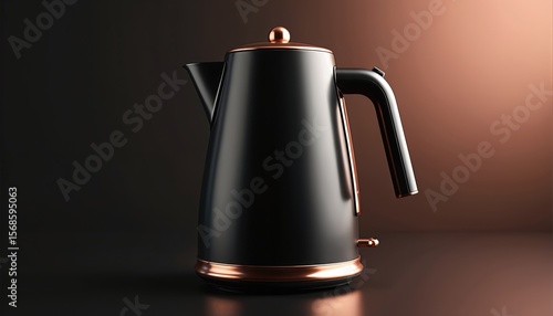 Wallpaper Mural Elegant black electric kettle with rose gold accents. Modern kitchen appliance for brewing tea or coffee. Stylish design enhances breakfast counter. Shiny metallic finish, perfect for luxury homes. Torontodigital.ca