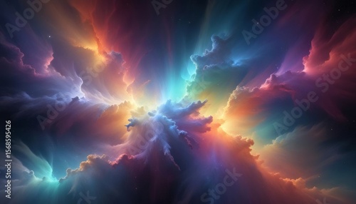 Wallpaper Mural Cosmic Nebula Vibrant Colors and Celestial Cloudscape Torontodigital.ca