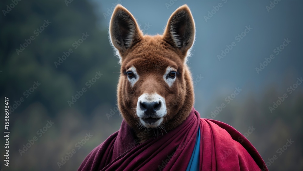 Fototapeta premium Alert Lama with Erect Ears