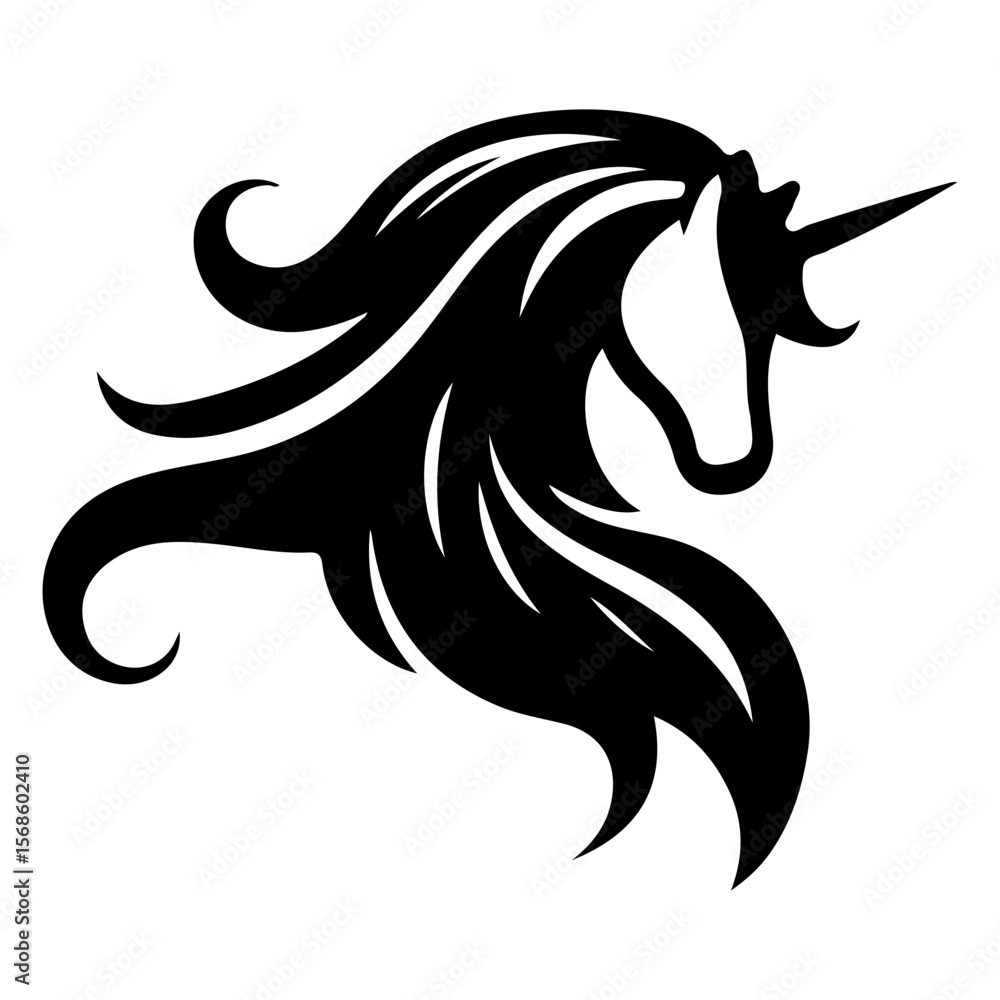 Fototapeta premium AI-generated vector illustration of a fantasy unicorn